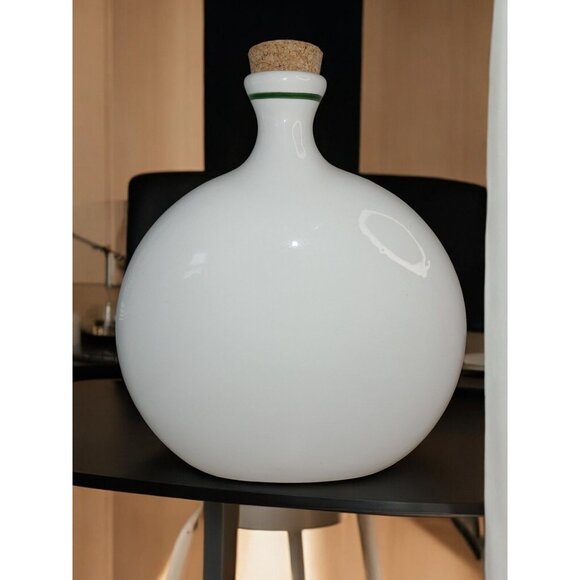 Vintage Italian Ceramic Fruit Vase—Hand-Painted Decorative Jug with Cork Top - Picture 2 of 7